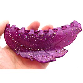 Fashion & Lifestyle 5-inch Hair Claw Jaw Clip for Women and Girls, Large - Pretty Strong Clamp Non-Slip Barrette Hair Updo Grip Bath Accessories for Thick Hair, Purple