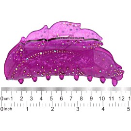 Fashion & Lifestyle 5-inch Hair Claw Jaw Clip for Women and Girls, Large - Pretty Strong Clamp Non-Slip Barrette Hair Updo Grip Bath Accessories for Thick Hair, Purple