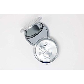 12 Pcs Baptism Compact Mirror Favor -Bautizo Recuerdos/Holy Spirit Makeup Compact/First Communion Silver 12 Pcs Baptism Compact Mirror Favor -Bautizo Recuerdos/Holy Spirit Makeup Compact/First Communion Silver