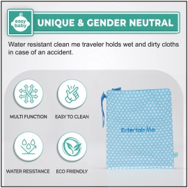 Easy Baby - Diaper, Bottle, and Supplies - Organizer Pouches and Changing Pad - Change, Feed, Dress, and Clean Me (8 Pack Laguna) | Organizing Packing Tote Cubes for Baby Items