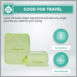 Easy Baby - Diaper, Bottle, and Supplies - Organizer Pouches and Changing Pad - Change, Feed, Dress, and Clean Me (8 Pack Laguna) | Organizing Packing Tote Cubes for Baby Items