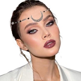Tgirls Boho Crescent Moon Headbands Crystal Head Chain Vintage Hair Acessories for Women and Girls (Silver 1) Tgirls Boho Crescent Moon Headbands Crystal Head Chain Vintage Hair Acessories for Women and Girls (Silver 1)