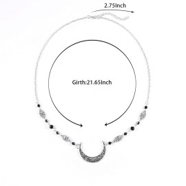 Tgirls Boho Crescent Moon Headbands Crystal Head Chain Vintage Hair Acessories for Women and Girls (Silver 1) Tgirls Boho Crescent Moon Headbands Crystal Head Chain Vintage Hair Acessories for Women and Girls (Silver 1)