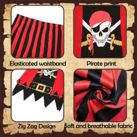 Lingway Toys Kids Pirate Costume,Pirate Role Play Dress Up Completed 8pcs Set for Kids 5-6years