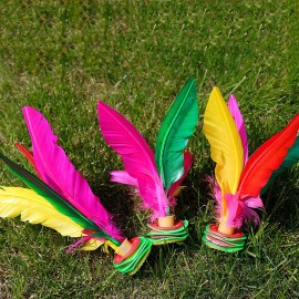 Bleiou 6 Pack Chinese Jianzi Colorful Feather Kicking Shuttlecock Foot Sports Toy Game