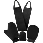 Yvoier Self Tanning Mitt Applicator Kit 4 in 1 Self Applicator Set with Exfoliating Glove,Tan Mitt Applicator, Tanning Back Lotion Applicators for Your Back,Face Mitt for Tanning Lotion, Spray, Mousse