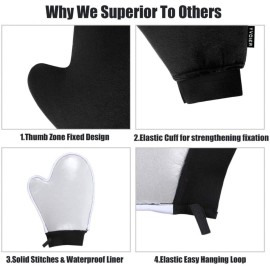 Yvoier Self Tanning Mitt Applicator Kit 4 in 1 Self Applicator Set with Exfoliating Glove,Tan Mitt Applicator, Tanning Back Lotion Applicators for Your Back,Face Mitt for Tanning Lotion, Spray, Mousse