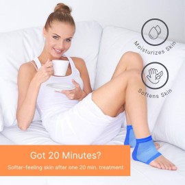 NatraCure Vented Moisturizing Gel Heel Sleeves (Color: Royal Blue) - 3 Pairs - (608-M-RB CAT3PK) - Size: Regular