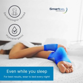 NatraCure Vented Moisturizing Gel Heel Sleeves (Color: Royal Blue) - 3 Pairs - (608-M-RB CAT3PK) - Size: Regular