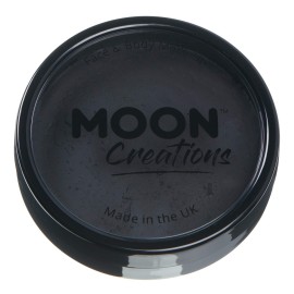 Pro Face & Body Paint Cake Pots by Moon Creations - Black - Professional Water Based Face Paint Makeup for Adults, Kids - 1.26oz