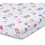 Baby Girl Fitted Crib Sheet Mermaid Adventures, 100% Soft Breathable Microfiber Baby Sheet, Fits Standard Size Crib Mattress 28in x 52in, Nursery Sheet