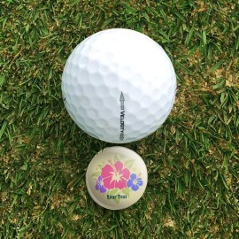 GRAPHICS & MORE Personalized Custom 1 Line Hibiscus Flowers Tropical Golf Hat Clip with Magnetic Ball Marker