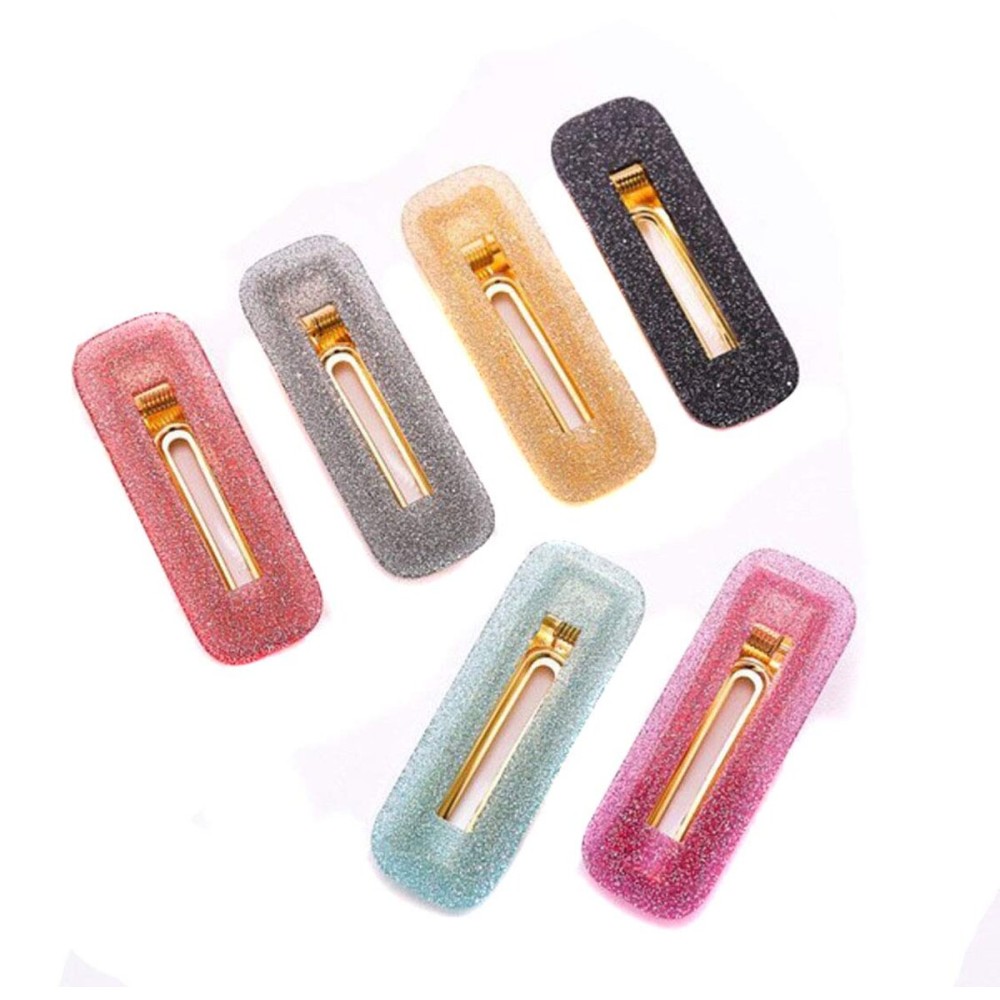 6PCS Women Sweet Duckbill Clamps Resin Alligator Hair Clips Glitter Pattern Hairpins Geometric Acrylic Bangs Clip Hairpin Clip Hair Accessories (Rectangle) 6PCS Women Sweet Duckbill Clamps Resin Alligator Hair Clips Glitter Pattern Hairpins Geometric Acrylic Bangs Clip Hairpin Clip Hair Accessories (Rectangle)