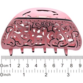 Fashion & Lifestyle 3.5-inch Hair Claw Jaw Clip for Women and Girls - Pretty Strong Clamp Non-Slip Barrette Hair Updo Grip Bath Accessories for Thick Hair, Pink Fashion & Lifestyle 3.5-inch Hair Claw Jaw Clip for Women and Girls - Pretty Strong Clamp Non-Slip Barrette Hair Updo Grip Bath Accessories for Thick Hair, Pink