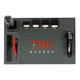 TRU BARBER Organizer Mat 18 X 13 (Charcoal Grey) Flexible PVC Station Mat, Salon Barbershop Work Station Pad, Anti-Slip TRU BARBER Organizer Mat 18 X 13 (Charcoal Grey) Flexible PVC Station Mat, Salon Barbershop Work Station Pad, Anti-Slip