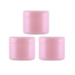 3Pcs 150ml/5oz Pink PS Empty Refillable Leakproof Cosmetic Jars with Liners Dome Lid Facial Body Cream Pots Tins Boxes Cases Containers Dispense Sample Bottle for Cosmetic Cream Lotion Storage