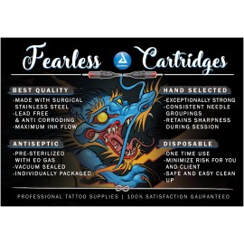 Dynarex Fearless Tattoo Cartridges Bugpin Round Liner, 1014rl, 20 Count