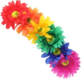 DDazzling Sunflower crown Boho crown Sunflower headband Flower Hair Accessory (Rainbow) DDazzling Sunflower crown Boho crown Sunflower headband Flower Hair Accessory (Rainbow)