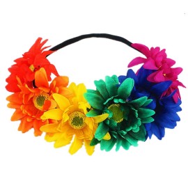 DDazzling Sunflower crown Boho crown Sunflower headband Flower Hair Accessory (Rainbow) DDazzling Sunflower crown Boho crown Sunflower headband Flower Hair Accessory (Rainbow)