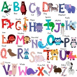 DEKOSH Animal Alphabet Wall Decals for Baby Nursery | Peel & Stick ABC Stickers for Toddlers