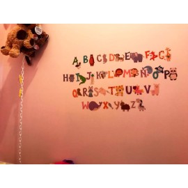 DEKOSH Animal Alphabet Wall Decals for Baby Nursery | Peel & Stick ABC Stickers for Toddlers