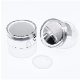 AKOAK 2 Pcs Refillable Frosted Glass Cosmetic Cream Jar Bottle Container,High-end Separate Bottles for Cosmetics with Silver Shiny Lid,Capacity 30g/1oz AKOAK 2 Pcs Refillable Frosted Glass Cosmetic Cream Jar Bottle Container,High-end Separate Bottles for Cosmetics with Silver Shiny Lid,Capacity 30g/1oz