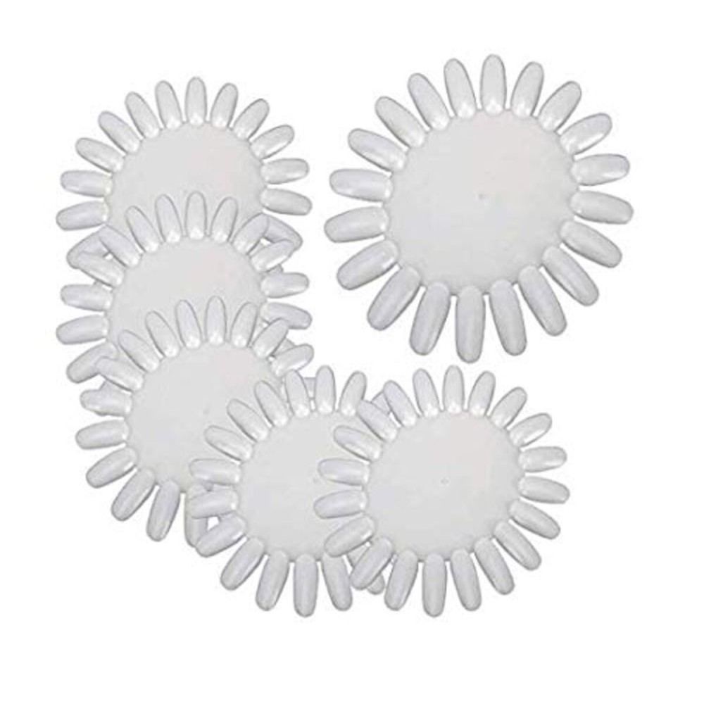 DNHCLL 10PCS White Acrylic Wheel False Nail Art Tips Practice Display for Nail Art Tool