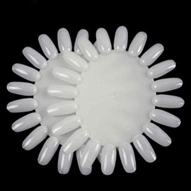 DNHCLL 10PCS White Acrylic Wheel False Nail Art Tips Practice Display for Nail Art Tool
