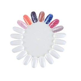 DNHCLL 10PCS White Acrylic Wheel False Nail Art Tips Practice Display for Nail Art Tool