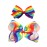 Rainbow Hair Bow with Clip Grosgrain Ribbons HairClips for Girls JB35 (2 Pcs-Set B)
