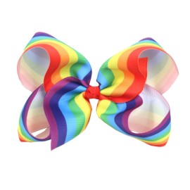 Rainbow Hair Bow with Clip Grosgrain Ribbons HairClips for Girls JB35 (2 Pcs-Set B) Rainbow Hair Bow with Clip Grosgrain Ribbons HairClips for Girls JB35 (2 Pcs-Set B)