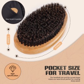 Aosina Wave Brush for Men - Beech Wood & Black Boar Bristle Brush for Cultivating Beards, Hair Waves, and Wolfing