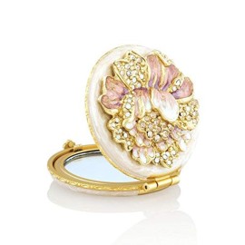 Jay Strongwater Angela Round Floral Compact - Boudoire