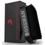 Bossman Beard Brush for Men - Hand Held Boar & Nylon Bristle Brush - Detangling Brush for Beard and Hair Care