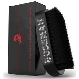 Bossman Beard Brush for Men - Hand Held Boar & Nylon Bristle Brush - Detangling Brush for Beard and Hair Care Bossman Beard Brush for Men - Hand Held Boar & Nylon Bristle Brush - Detangling Brush for Beard and Hair Care