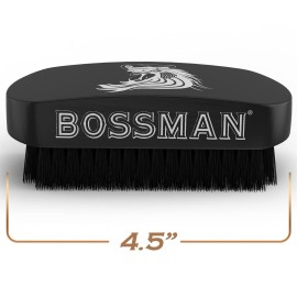 Bossman Beard Brush for Men - Hand Held Boar & Nylon Bristle Brush - Detangling Brush for Beard and Hair Care Bossman Beard Brush for Men - Hand Held Boar & Nylon Bristle Brush - Detangling Brush for Beard and Hair Care