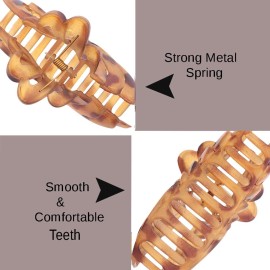 Women\'s 5 inch Large Jaw Clip Hair Claw with Tortoise leaf design - Tortoise Women\'s 5 inch Large Jaw Clip Hair Claw with Tortoise leaf design - Tortoise