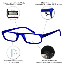 OCCI CHIARI Womens Reading Glasses TR90 Reader For Men 1.0 1.25 1.5 1.75 2.0 2.25 2.5 2.75 3.0 3.5 4.0 5.0 6.0 (Blue,125)