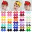 jollybows 40pcs Baby Girls Grosgrain Ribbon Hair Bows Headbands 4 Elastic Hair Band Hair Accessories for Infants Newborn- Natural Color Set
