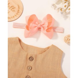 jollybows 40pcs Baby Girls Grosgrain Ribbon Hair Bows Headbands 4 Elastic Hair Band Hair Accessories for Infants Newborn- Natural Color Set