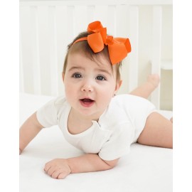 jollybows 40pcs Baby Girls Grosgrain Ribbon Hair Bows Headbands 4 Elastic Hair Band Hair Accessories for Infants Newborn- Natural Color Set