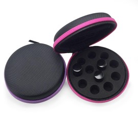 AFMNQZ Glass Bottle Bundle Essential Oils Case Hard Round Carrying Case Storage Bag for 1ML 2ML Roller Bottles Oil Vial Bottles (12 Holes Purple) AFMNQZ Glass Bottle Bundle Essential Oils Case Hard Round Carrying Case Storage Bag for 1ML 2ML Roller Bottles Oil Vial Bottles (12 Holes Purple)