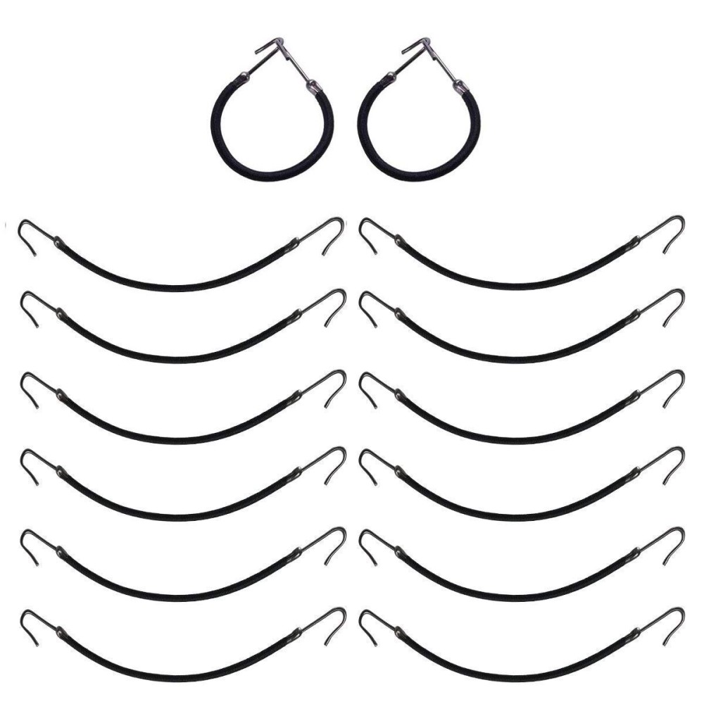 20pcs Bungee Hair Ties with Hooks - Elastic Hair Bands, Ponytail Holders, Hair Wraps