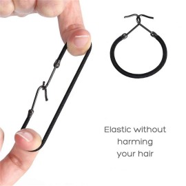 20pcs Bungee Hair Ties with Hooks - Elastic Hair Bands, Ponytail Holders, Hair Wraps