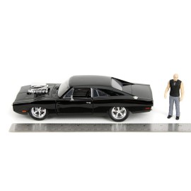 Jada Fast & Furious 1:24 Dom\'s Dodge Charger Die-cast Car & 2.75 Dominic Toretto Figure, Toys for Kids and Adults