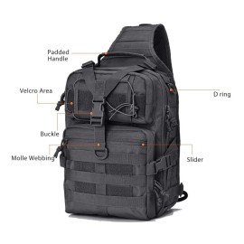 HAOMUK Tactical Sling Bag Pack Military Rover Shoulder Sling Backpack EDC Molle Assault Range Bag