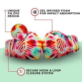 Sanabul Funk Strike Tie Dye Gel Boxing Gloves for Men & Women, Stylish and Protective Kickboxing Muay Thai Gloves for Training Sparring Punching Bag, Classic Swirl 10 oz Sanabul Funk Strike Tie Dye Gel Boxing Gloves for Men & Women, Stylish and Protective Kickboxing Muay Thai Gloves for Training Sparring Punching Bag, Classic Swirl 10 oz