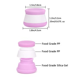 AOUTACC 5 Pack Travel Containers, TSA Approved 20ml Leakproof Silicone Cream Jars Squeezable Portable Soft Travel Bottles for Shampoo Conditioner Lotion Face Hand Body Cream Toiletries