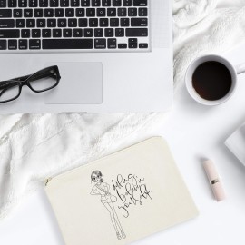 The Cotton & Canvas Co. Darling, Believe in Yourself Feminist, Motivational Cosmetic Bag and Travel Make Up Pouch