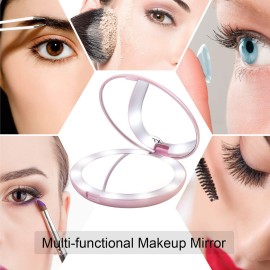 Gospire 5 Lighted Travel Makeup Mirror 1X/7X Magnifying Double Sided, Super Large LED Compact Portable Handheld Pocket Illuminated Cosmetic Vanity Mirror with Battery for Makeup Bag Gospire 5 Lighted Travel Makeup Mirror 1X/7X Magnifying Double Sided, Super Large LED Compact Portable Handheld Pocket Illuminated Cosmetic Vanity Mirror with Battery for Makeup Bag